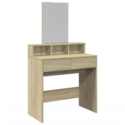 vidaXL Dressing Table with Mirror Sonoma Oak 80x41x144,5 cm