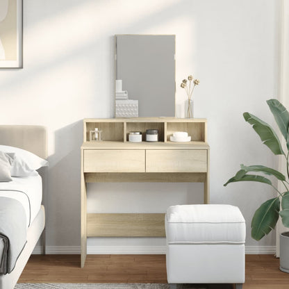 vidaXL Dressing Table with Mirror Sonoma Oak 80x41x144,5 cm