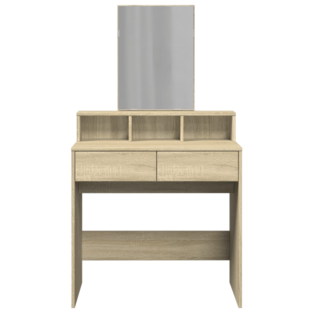 vidaXL Dressing Table with Mirror Sonoma Oak 80x41x144,5 cm