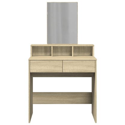 vidaXL Dressing Table with Mirror Sonoma Oak 80x41x144,5 cm