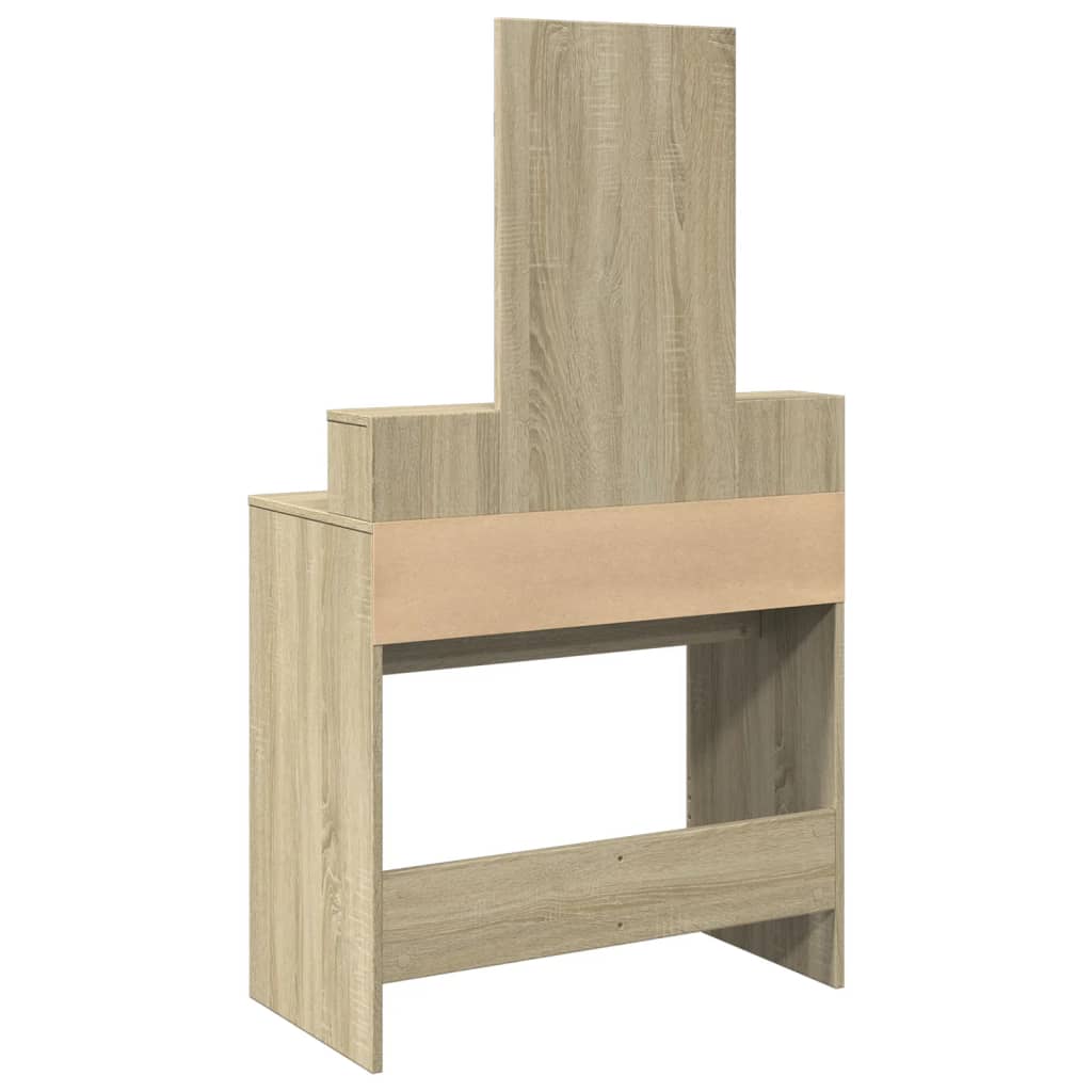 vidaXL Dressing Table with Mirror Sonoma Oak 80x41x144,5 cm