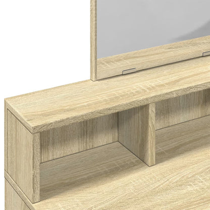 vidaXL Dressing Table with Mirror Sonoma Oak 80x41x144,5 cm