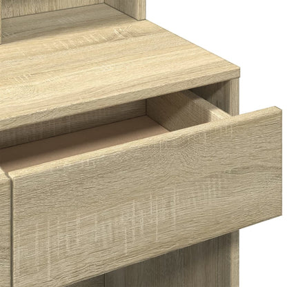 vidaXL Dressing Table with Mirror Sonoma Oak 80x41x144,5 cm