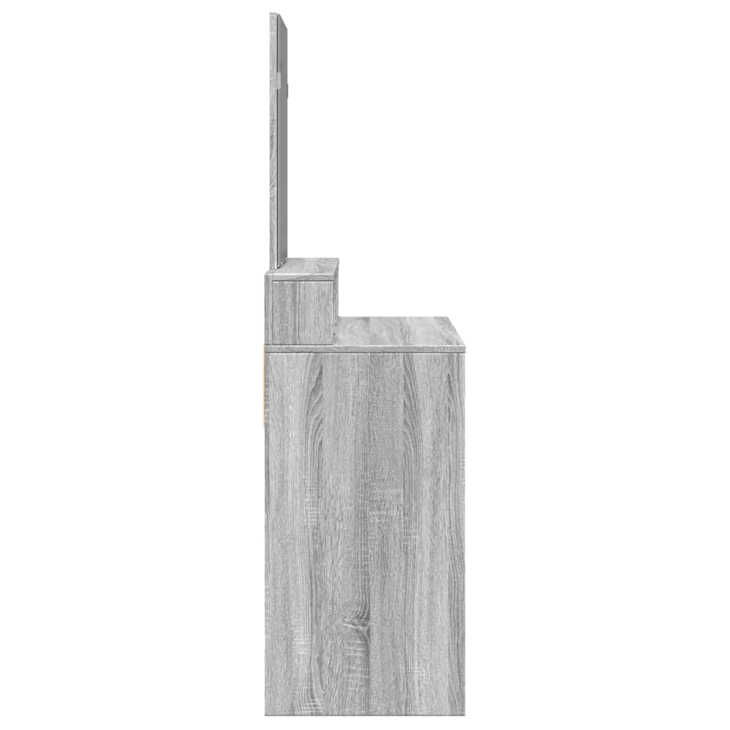 vidaXL Dressing Table with Mirror Grey Sonoma 80x41x144.5 cm