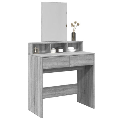 vidaXL Dressing Table with Mirror Grey Sonoma 80x41x144.5 cm