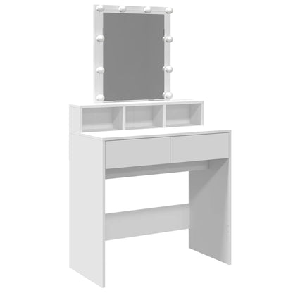 vidaXL Dressing Table with LED White 80x41x144,5 cm