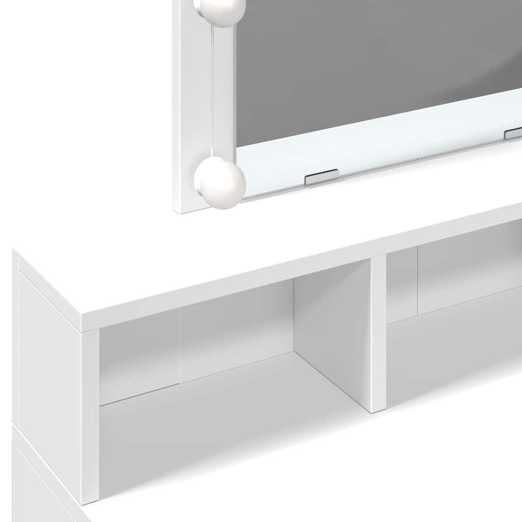vidaXL Dressing Table with LED White 80x41x144,5 cm