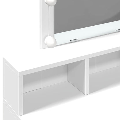 vidaXL Dressing Table with LED White 80x41x144,5 cm