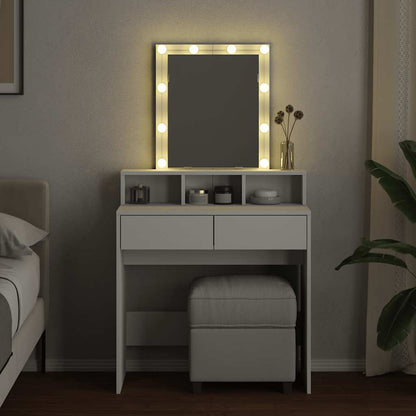 vidaXL Dressing Table with LED White 80x41x144,5 cm