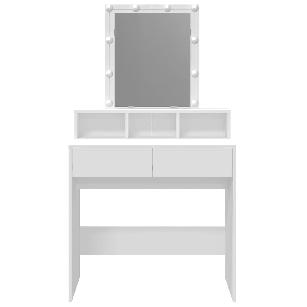 vidaXL Dressing Table with LED White 80x41x144,5 cm