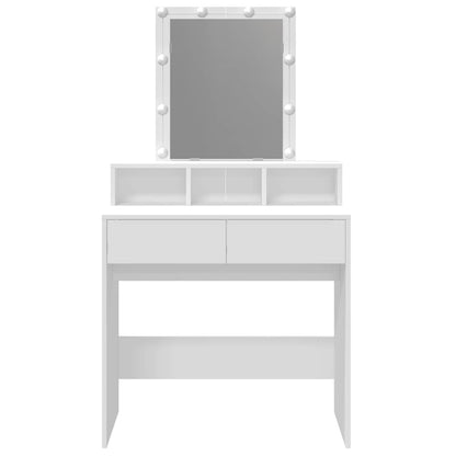 vidaXL Dressing Table with LED White 80x41x144,5 cm