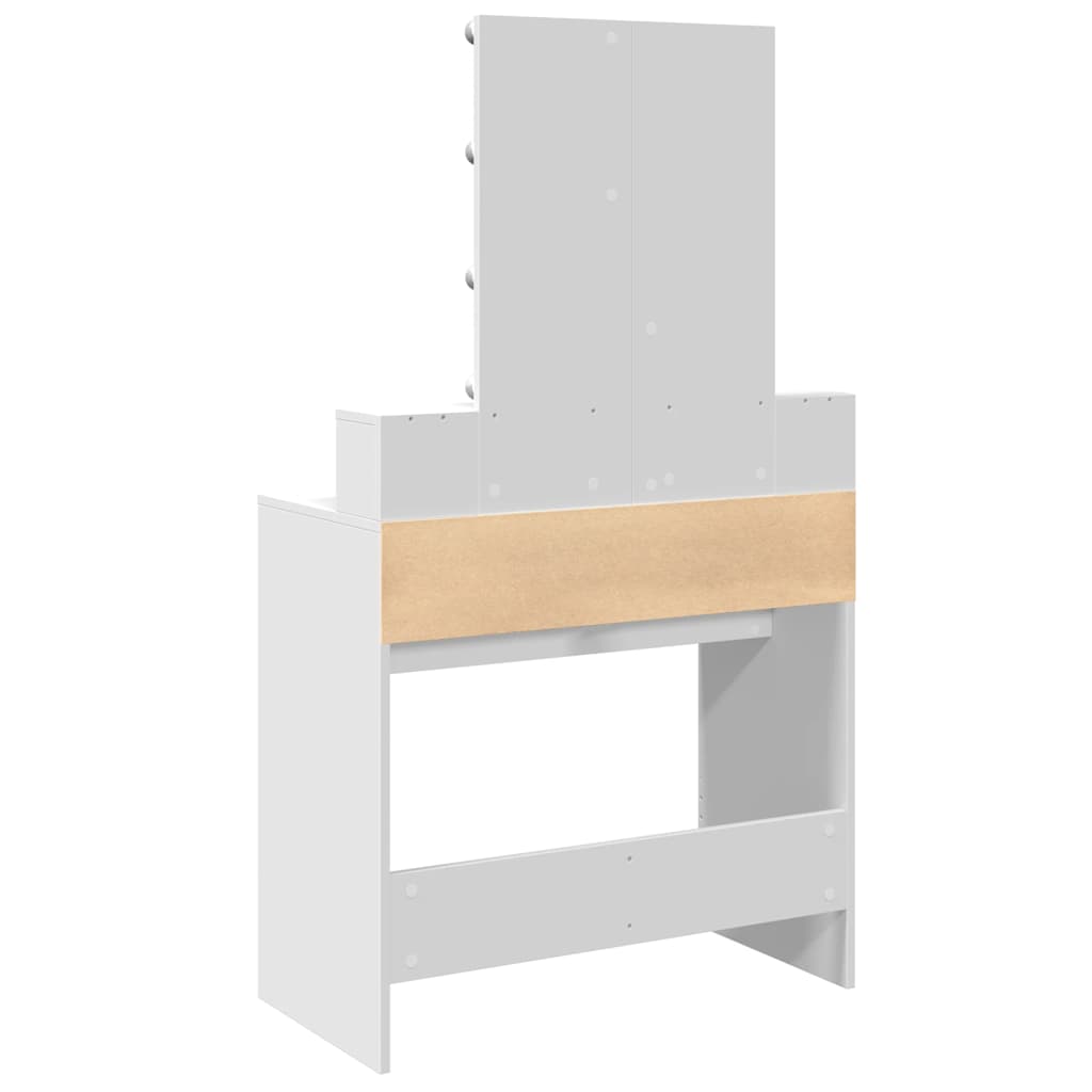 vidaXL Dressing Table with LED White 80x41x144,5 cm