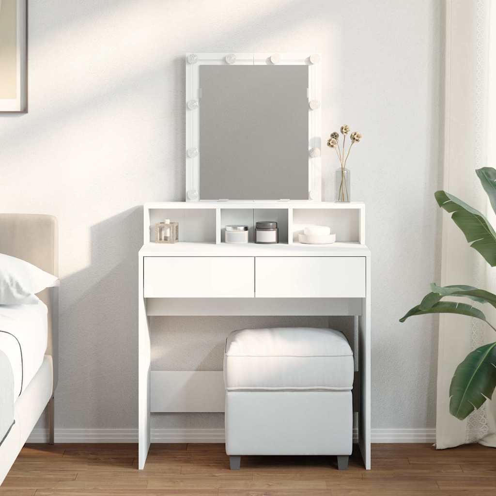 vidaXL Dressing Table with LED White 80x41x144,5 cm
