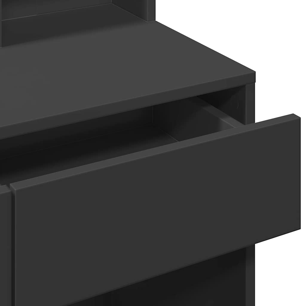 vidaXL Dressing Table with LED Black 80x41x144.5 cm