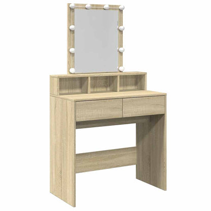 vidaXL Dressing Table with LED Sonoma Oak 80x41x144,5 cm