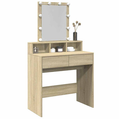 vidaXL Dressing Table with LED Sonoma Oak 80x41x144,5 cm