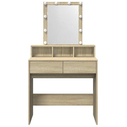 vidaXL Dressing Table with LED Sonoma Oak 80x41x144,5 cm
