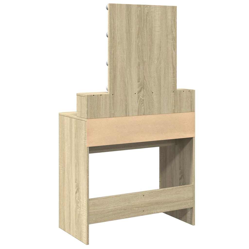 vidaXL Dressing Table with LED Sonoma Oak 80x41x144,5 cm