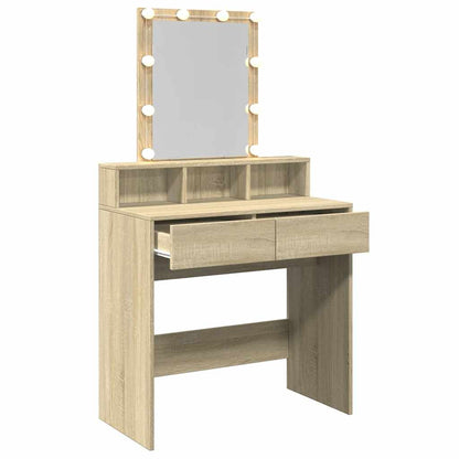 vidaXL Dressing Table with LED Sonoma Oak 80x41x144,5 cm
