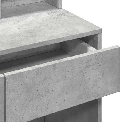 vidaXL Dressing Table with LED Concrete Grey 80x41x144,5 cm