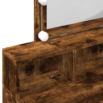 vidaXL Dressing Table with LED Smoked Oak 80x41x144,5 cm
