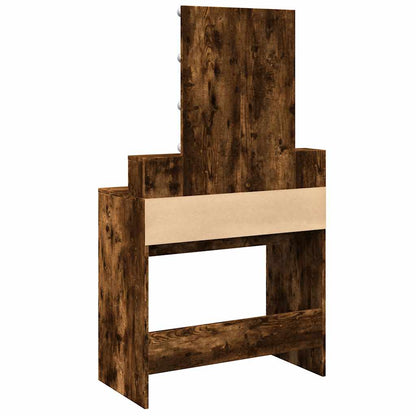 vidaXL Dressing Table with LED Smoked Oak 80x41x144,5 cm