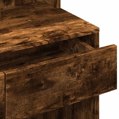 vidaXL Dressing Table with LED Smoked Oak 80x41x144,5 cm