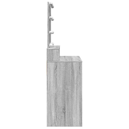 vidaXL Dressing Table with LED Grey Sonoma 80x41x144,5 cm