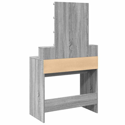 vidaXL Dressing Table with LED Grey Sonoma 80x41x144,5 cm