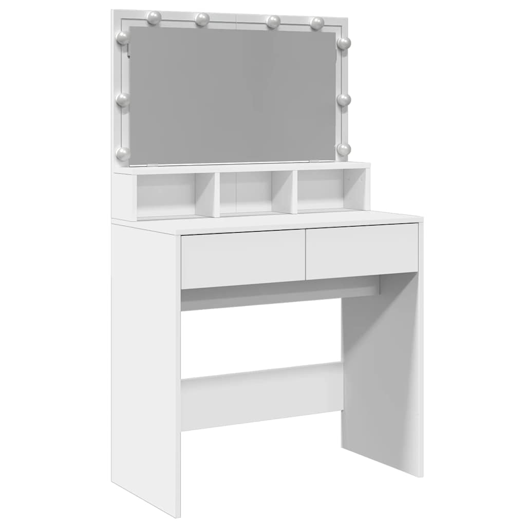 vidaXL Dressing Table with LED White 80x41x134,5 cm