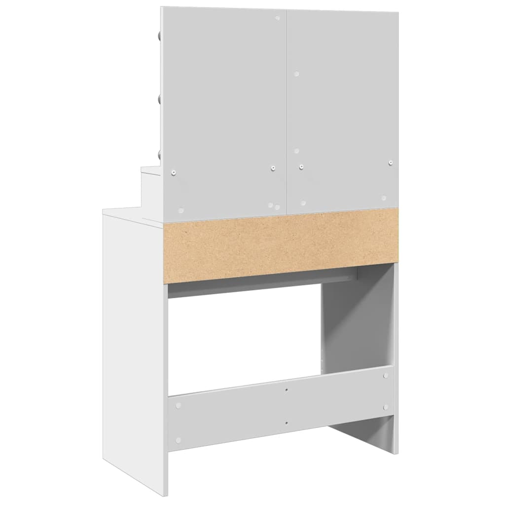 vidaXL Dressing Table with LED White 80x41x134,5 cm