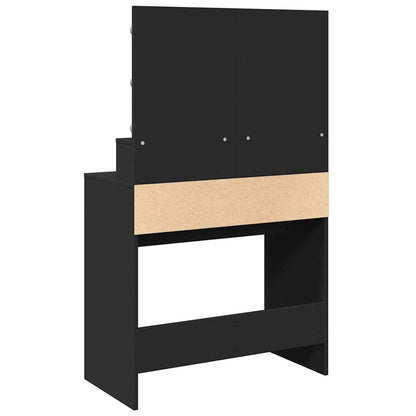 vidaXL Dressing Table with LED Black 80x41x134,5 cm