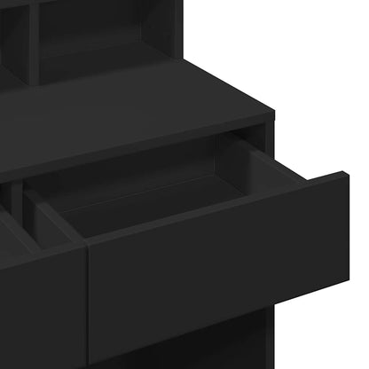 vidaXL Dressing Table with LED Black 80x41x134,5 cm