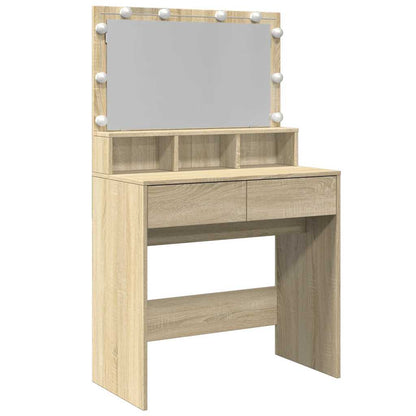 vidaXL Dressing Table with LED Sonoma Oak 80x41x134,5 cm