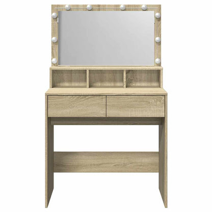 vidaXL Dressing Table with LED Sonoma Oak 80x41x134,5 cm