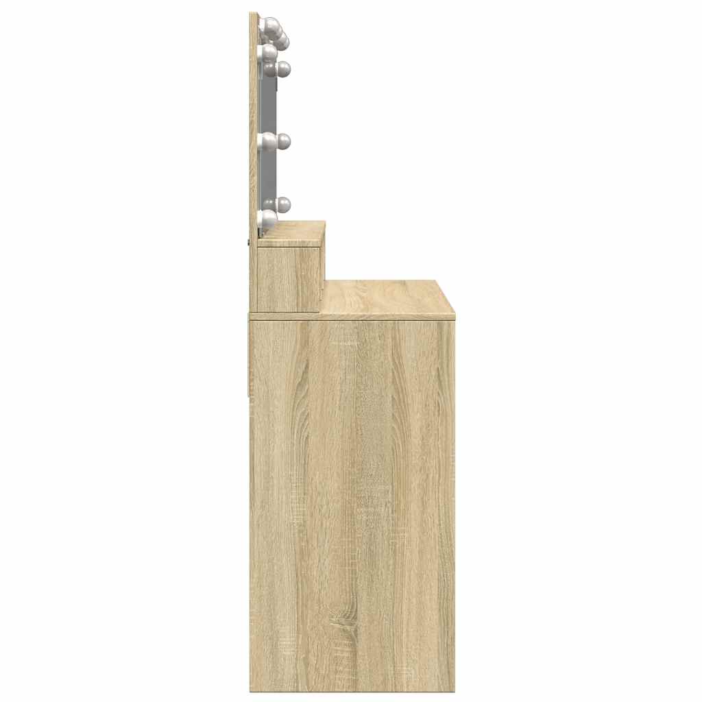 vidaXL Dressing Table with LED Sonoma Oak 80x41x134,5 cm