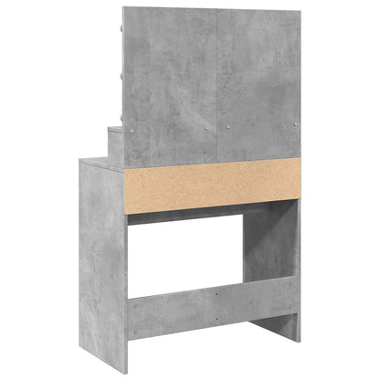 vidaXL Dressing Table with LED Concrete Grey 80x41x134,5 cm
