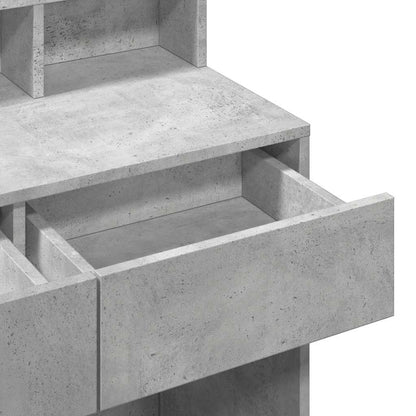 vidaXL Dressing Table with LED Concrete Grey 80x41x134.5 cm
