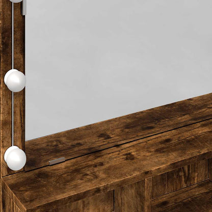 vidaXL Dressing Table with LED Smoked Oak 80x41x134,5 cm