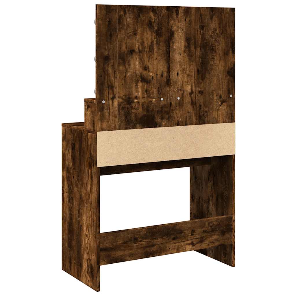 vidaXL Dressing Table with LED Smoked Oak 80x41x134,5 cm