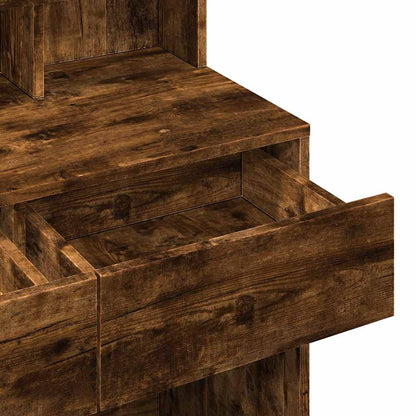 vidaXL Dressing Table with LED Smoked Oak 80x41x134,5 cm