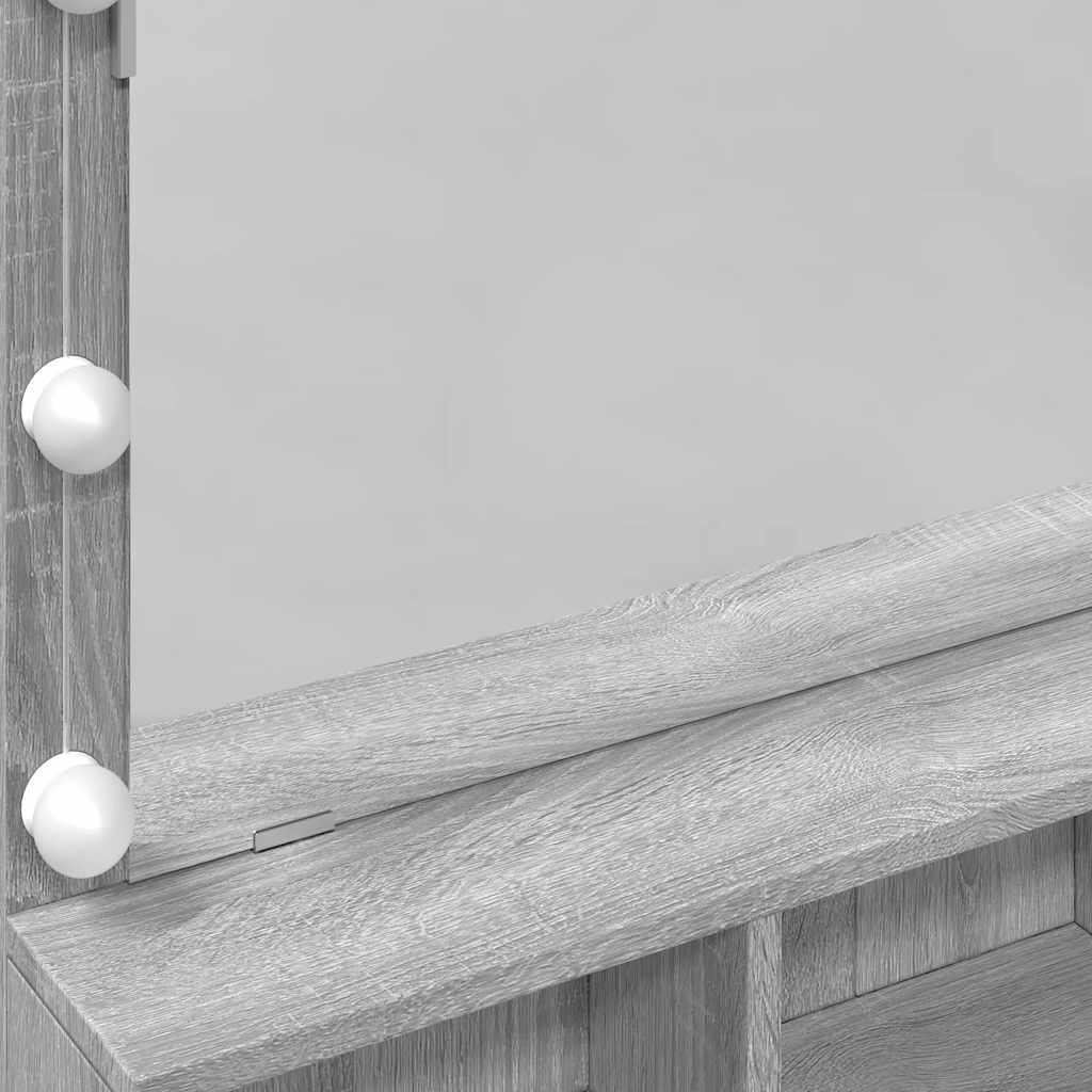 vidaXL Dressing Table with LED Grey Sonoma 80x41x134,5 cm