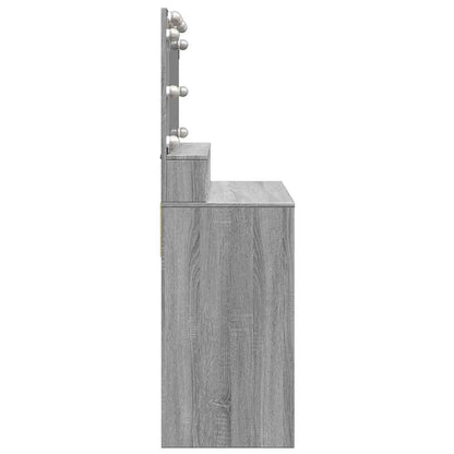 vidaXL Dressing Table with LED Grey Sonoma 80x41x134,5 cm