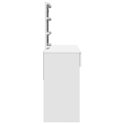 vidaXL Dressing Table with LED White 100x40x130 cm