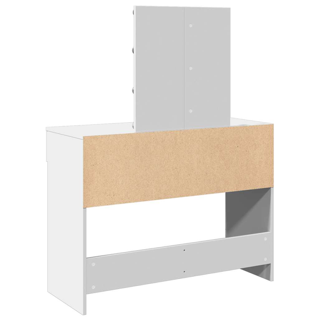 vidaXL Dressing Table with LED White 100x40x130 cm