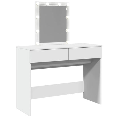 vidaXL Dressing Table with LED White 100x40x130 cm