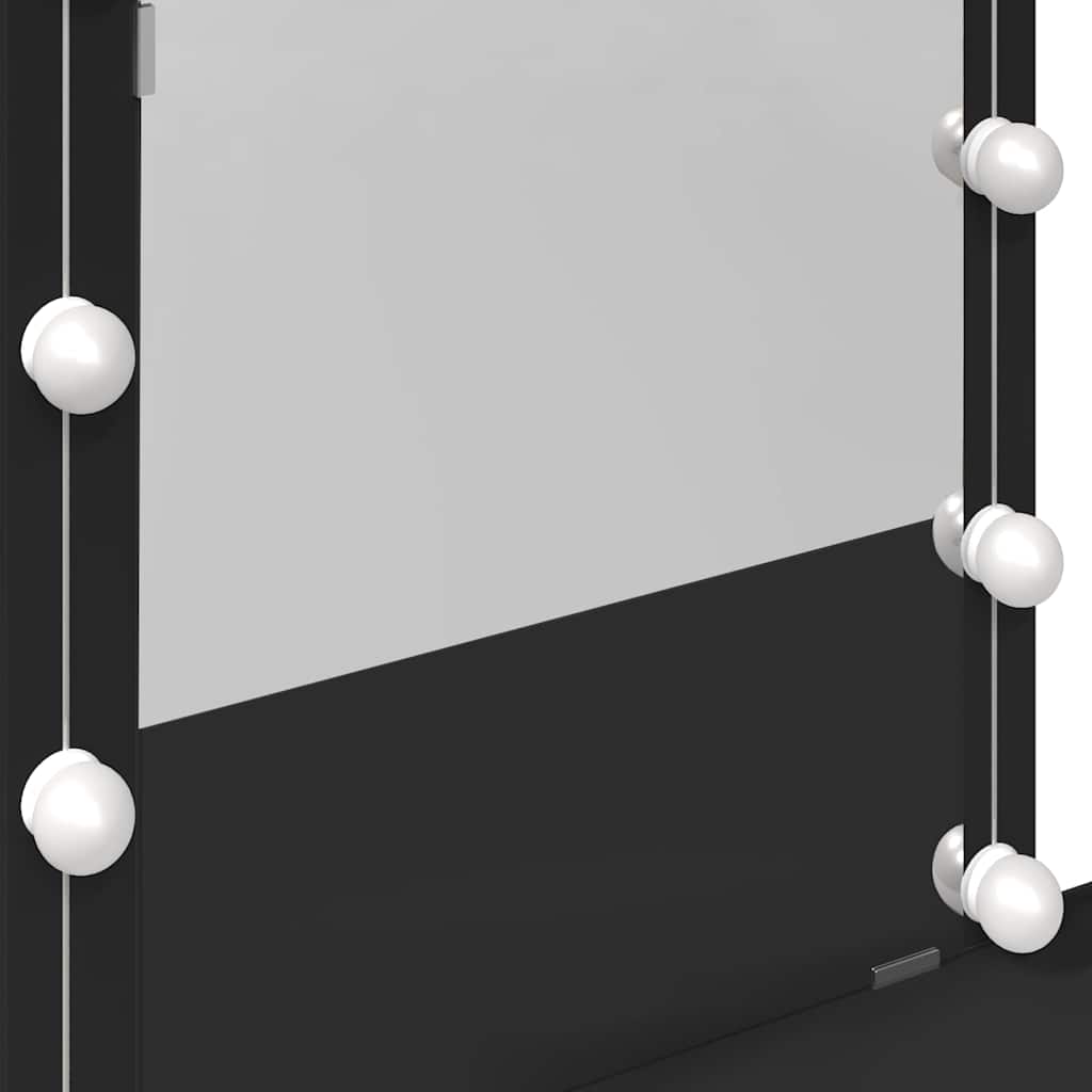 vidaXL Dressing Table with LED Black 100x40x130 cm
