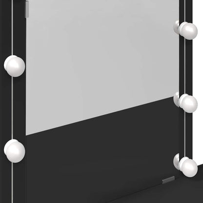 vidaXL Dressing Table with LED Black 100x40x130 cm