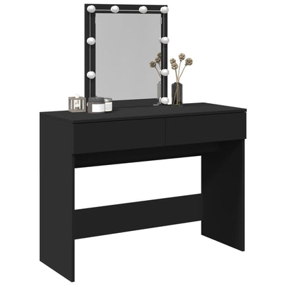 vidaXL Dressing Table with LED Black 100x40x130 cm