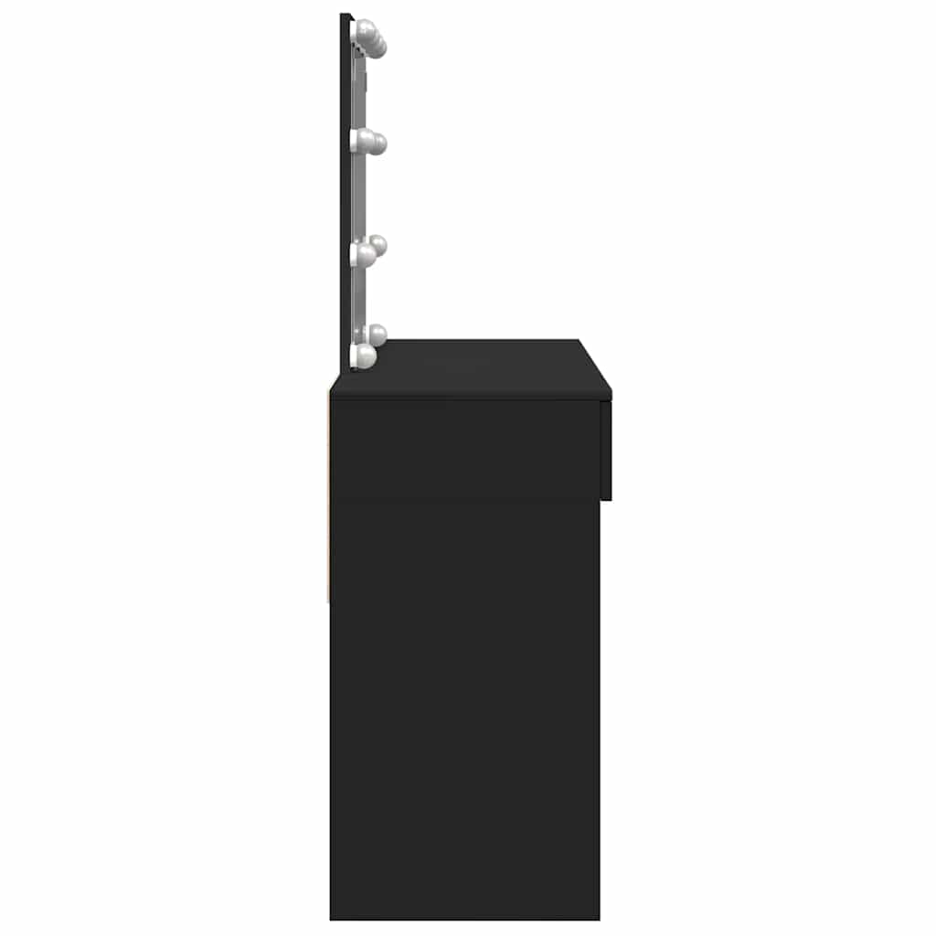 vidaXL Dressing Table with LED Black 100x40x130 cm